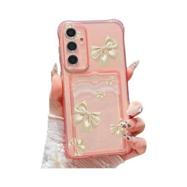 Imagem de Capa Carteira Com Estampa De Laço Para Samsung Galaxy S24 FE S26 S22 S