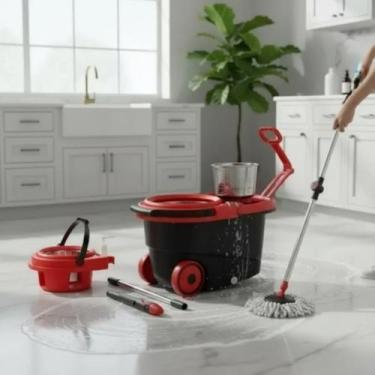 Imagem de Mop Profissional 3 em 1 Inox 16L Com Rodinha Balde 360º Giratório Mult