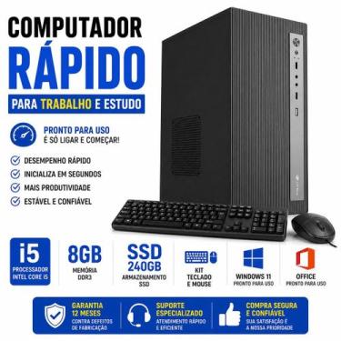 Imagem de Computador Intel Core i5 8GB SSD 240GB Teclado e Mouse, Pc Pronto para