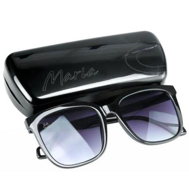 Imagem de oculos sol feminino quadrado proteção uv + case vintage praia estiloso