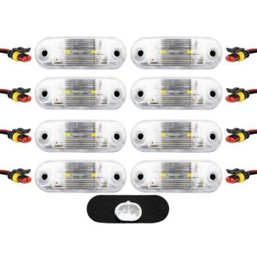 Imagem de 8 Lanterna Vigia Placa Ônibus Caminhão 2 LED BIVOLT CR +Conector - Pri