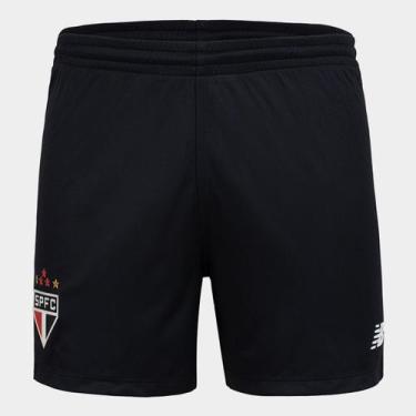Imagem de Calção Infantil São Paulo II 26/27 New Balance, Preto, Vermelho, 14A