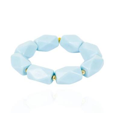 Imagem de Pulseira feminina miçangas azul candy collor - Brimatto
