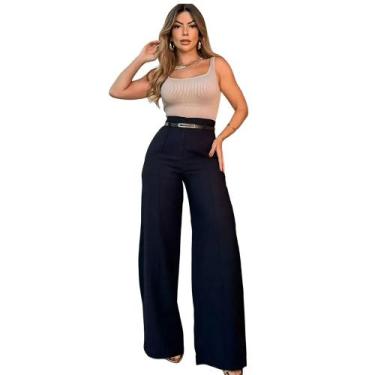 Imagem de Calça Feminina Social Pantalona De Alfaiataria Com Cinto - SARAWI FASH