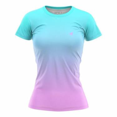Imagem de Blusa Feminina Fitness Academia Camisa Caminhada Degrade Camiseta Trei