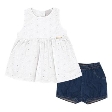 Imagem de Conjunto Bebê Menina - Branco - 52122-3 - Pulla Bulla, M, Branco