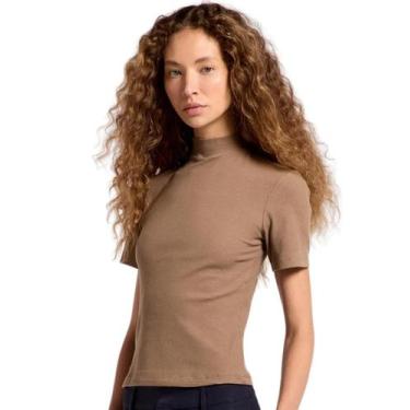 Imagem de Blusa hering slim gola alta feminino ref:her4au0, Marrom, M