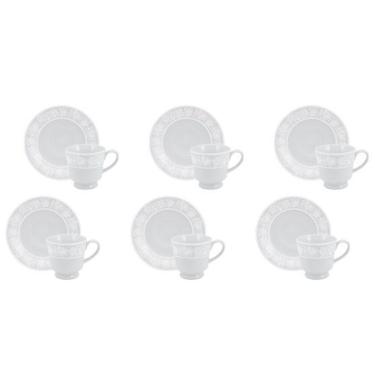 Imagem de Conjunto de Xícara de Cafezinho com Pires Noiva para Servir 6 Pessoas em Porcelana Branco Schmidt
