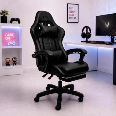 Imagem de Cadeira Gamer Ergonômica Reclinável com Apoio para os Pés  material si