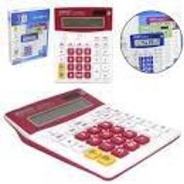 Imagem de Calculadora eletronica 12 digitos colors a pilha / solar 19x15cm - XH 