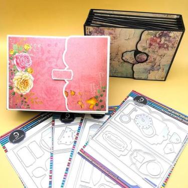 Imagem de Conjunto de Matrizes de Corte em Metal Mini Álbum JBQUEEN 15 x 20 cm