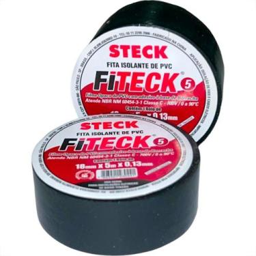 Imagem de Fita Isolante Steck Fiteck 5M Preta - Kit C/10 Pecas