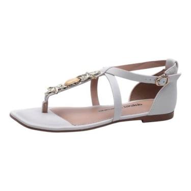 Imagem de Sandalia Feminina Rasteira Resistente Casual Elegante Dakota, White, 3