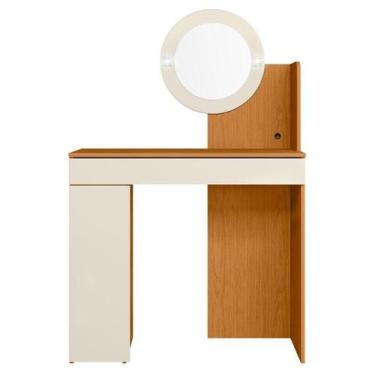 Imagem de Penteadeira Camarim Áurea 1 Porta e 1 Gaveta Cinamomo/Off White - Móve