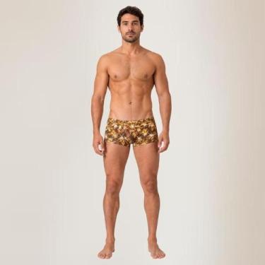 Imagem de Sunga Boxer Estampa Tropical Adulto Forrada Box Moda Praia Piscina Nat