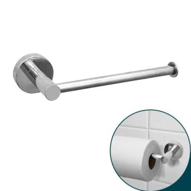 Imagem de Porta Papel Higiênico Inox Cromado Papeleira Lavabo Luxo Aço Inox 304 