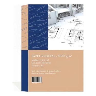 Imagem de Papel Vegetal 90/95 A4 210x297mm Mares 100 Un - Artesanato - Congratul