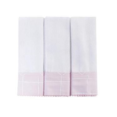 Imagem de Biramar Baby Conjunto 3 Fraldas Para Bebê Cremer Luxo Barrado Boston Rosa Rosa