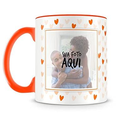 Imagem de Caneca Personalizada Corações - Laranja (2 Fotos)