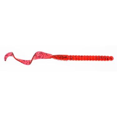 Imagem de Berkley Isca PowerBait® Power Worm, semente de cereja, 18 cm, sabor irresistível, perfil clássico de verme de cauda encaracolada, ideal para primavera, verão e outono
