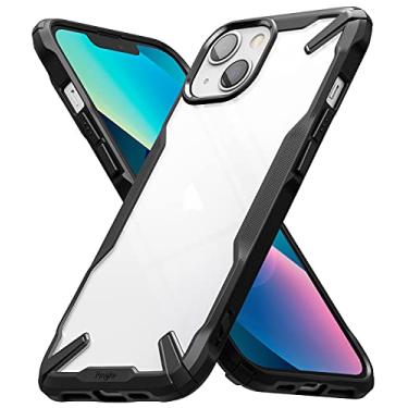 Imagem de Ringke Fusion-X Capa para iPhone 13 compatível com iPhone 13, capa protetora rígida transparente resistente à prova de choque avançada TPU - preta