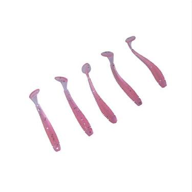 Imagem de TOPIND Iscas de plástico macias de pesca com 5 iscas artificiais rosa