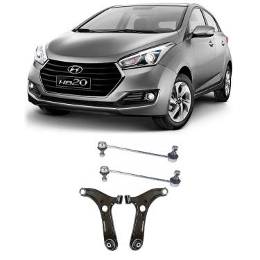 Imagem de Bandeja + Bieleta Hyundai Hb20 CLimitador Dianteira 2016 Até 2019 O Par