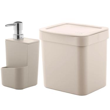 Imagem de Utensílios De Cozinha Lixeira Trium 2,5L Porta Detergente Ou Bege