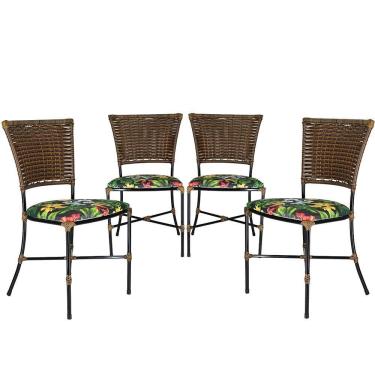 Imagem de 4 Cadeiras Gramado Argila Sala De Jantar Em Fibra Sintética