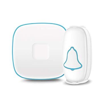 Imagem de Campainha sem fio BO YING, campainha à prova d'água Bo Ying com 38 melodias e flash de led, fácil instalação, alcance de 1000 pés, 1 botão e 1 receptor, branco