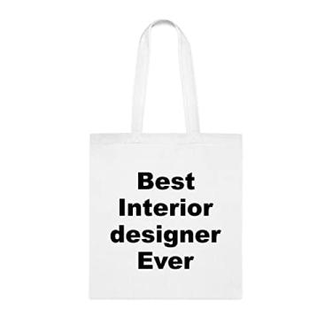 Imagem de Bolsa tote de designer de interiores, Melhor bolsa de designer de interiores, presente de designer de interiores, bolsa de ombro de designer de interiores, bolsas reutilizáveis, ideia de de Natal, Branco