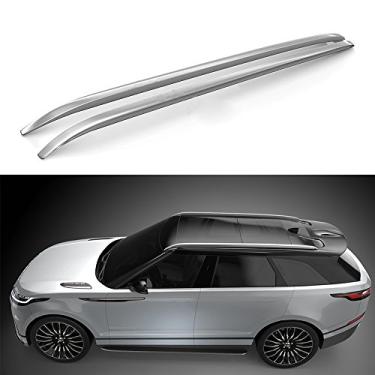 Imagem de UDP 2 peças de trilhos laterais de rack de teto de alumínio superior bagagem, trilhos de telhado, prata, serve para Range Rover Velar 2018 2019 2020