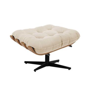 Imagem de Puff Giratório Costela Suede Bege