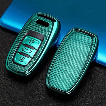 Imagem de CSHU TPU Car Key Case Cover Chaveiro Ring Key Bag, apto para Audi A4 A4L A5 A6 A6L Q5 S5 S7, verde