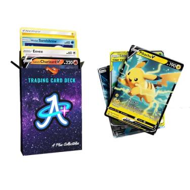 Imagem de Pokémon Cards 60 Assorted Trading Cards, Pokemon TCG Collectible Deck Box, with 1 GX/V/VMAX/VSTAR, 5 Holos, 5 Rares Guaranteed & A Plus Collectibles Deck Box
