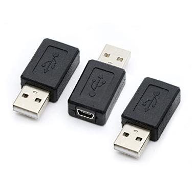 Imagem de Pacote com 3 conversores adaptadores USB 2.0 A macho para USB B Mini 5 pinos fêmea