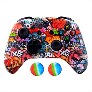 Imagem de Capa Capinha Case Skin Compatível com Controle Joystick do Xbox One S X Protetora Anti Impacto Queda Silicone Alta Proteção (Graffiti 12)
