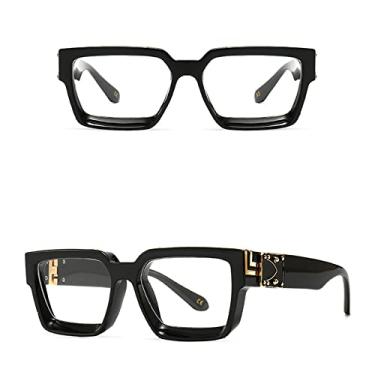 Imagem de Óculos de sol elegantes com espelho quadrado branco feminino, designer de moda, óculos de sol superdimensionados para senhoras, óculos de sol de viagem de verão, preto c9 claro, tamanho único