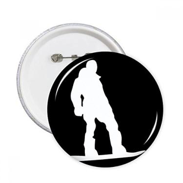 Imagem de Emblema para decoração de skate, esportivo, preto, padrão de contorno redondo, 5 peças