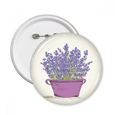 Imagem de Roxo lavanda vaso flor planta pinos redondos crachá botão emblema acessório decoração 5 peças