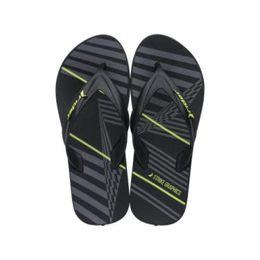 Imagem de Chinelo Masculino Rider Strike Graphics Adulto Preto/Preto/Amarelo Ori