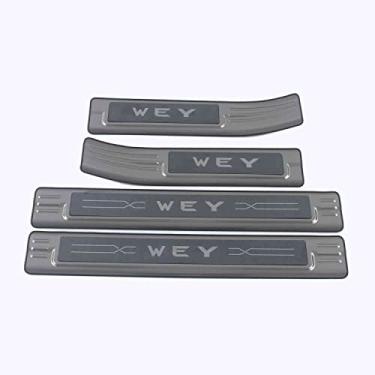 Imagem de GZBFTDH Protetor de proteção de desgaste para peitoril da porta do carro, para ótima parede WEY Coffee 01 acessórios, painéis de aço limiar peças automotivas protetor de entrada de porta