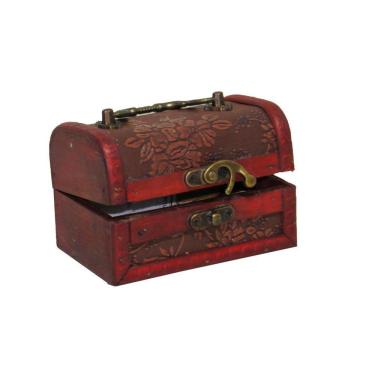 Imagem de Bau Porta Treco Guarda Caixa Organizadora Flor Vinho