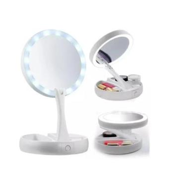 Imagem de Espelho De Luz Led Dobravel Aumenta 10X Maquiagem Portátil - Cela