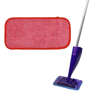 Imagem de NUHFUFA Pano de limpeza de microfibra para esfregão de chão Swiffer WETJET, reutilizável, lavável, molhado e seco para recargas de limpeza doméstica (vermelho, 1 peça)