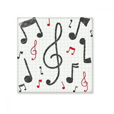 Imagem de Adesivo brilhante de azulejo de cerâmica com padrão colorido e combinação de notação musical