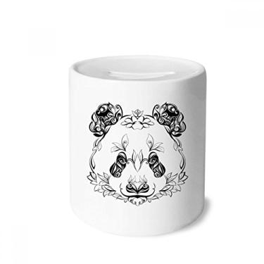 Imagem de DIYthinker Caixa de moedas de cerâmica com retrato de animal panda gigante fofa, presente de cofrinho