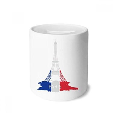 Imagem de DIYthinker Porta-moedas de cerâmica Torre Eiffel Paris França contorno caixa para dinheiro presente de cofrinho