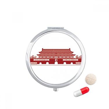Imagem de Tiananmen — Porta-comprimidos chineses vermelho Mao — Caixa de armazenamento de medicamentos