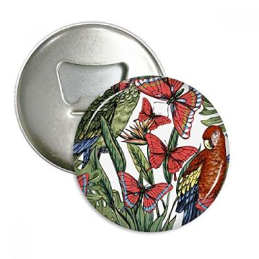 Imagem de Emblema multifuncional de folha de flor pássaro branco borboleta abridor de garrafa ímã de geladeira